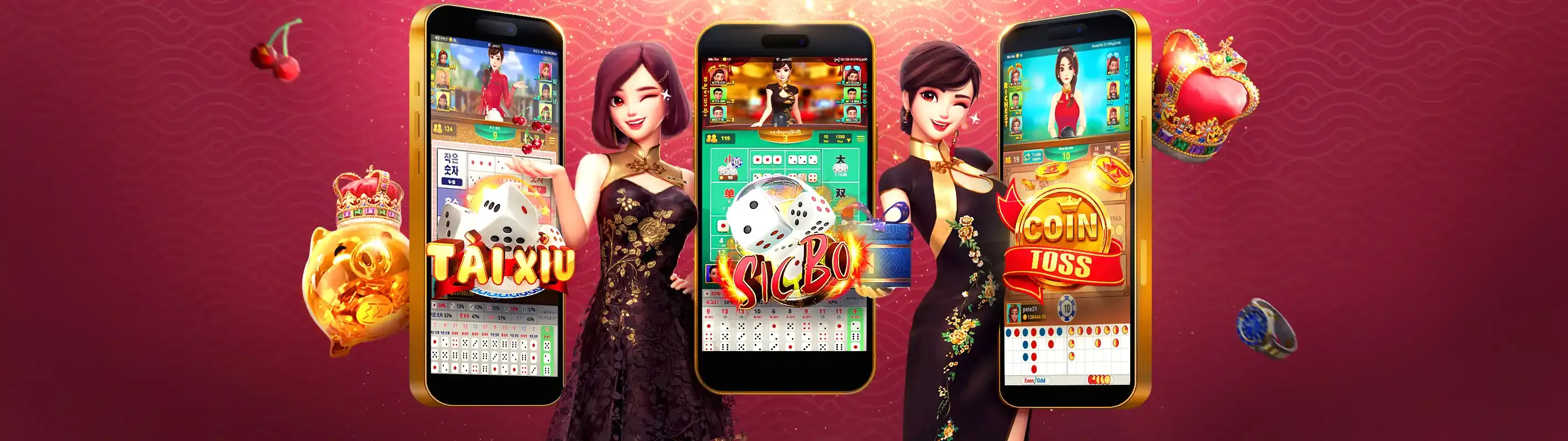 Banner Win789 Tài Xỉu với xúc xắc và chip cược